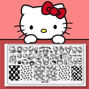 $6 Kitty Nail Art Stamping Plate~Stainless W/Pink Base New $6 WHEN BUNDLED WITH